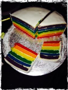 Surprise ! It's a rainbow cake !